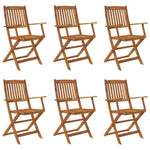 7 Piece Folding Outdoor Dining Set Solid Acacia Wood 44057