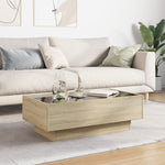 ZNTS Coffee Table with LED Sonoma Oak 90x50x30 cm Engineered Wood 847520