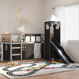 Bunk Bed without Mattress with Slide White and Black 80x200 cm 3284197