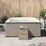 Hot Tub Step Light Grey 50x50x50,5 cm Poly Rattan and Solid Acacia 4103943