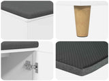 Hall Bench White 60 x 38 x 46 cm Engineered Wood and Fabric 891520
