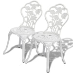 Bistro Chairs 2 pcs Cast Aluminium White 43176
