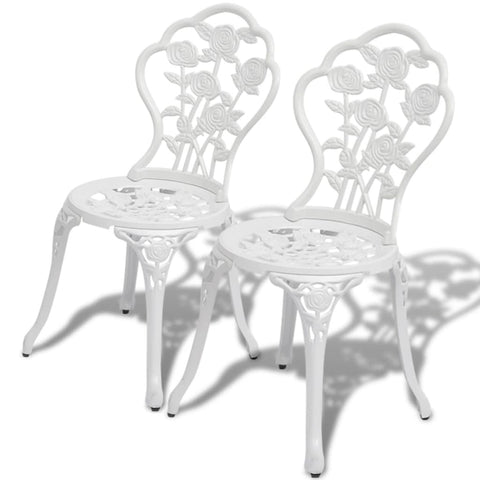Bistro Chairs 2 pcs Cast Aluminium White 43176