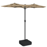 Double-Head Garden Parasol Taupe 316x145 cm 362964