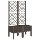Garden Planter with Trellis Brown 80x40x142 cm PP 367925