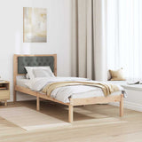 Bed Frame with Headboard Dark Grey 75 x 190 cm Solid Pine Wood 878230