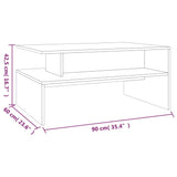 Coffee Table Smoked Oak 90x60x42,5 cm Engineered Wood 815855