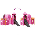 Kids' Loft Bed with Tower Pink 80x200 cm Solid Wood Pine 3309154