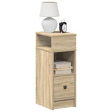 Bedside Cabinets 2 pcs with Drawer Sonoma Oak 25x31x66 cm 858619