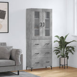 Highboard Concrete Grey 69.5x34x180 cm Engineered Wood 3198405