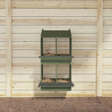 Chicken Nesting Box with 4 Compartments Olive Green Metal 864353