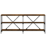 Console Table Smoked Oak 180x30x75 cm Engineered Wood and Iron 832855