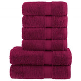 ZNTS 6 Piece Premium Towel Set SOLUND Bordeaux 600 gsm 137556