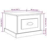 Coffee Table Smoked Oak 50x50x35 cm Engineered Wood 816253