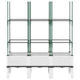 Garden Planter with Trellis White 120x40x142.5 cm PP 367959