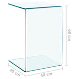 ZNTS Side Table 40x40x60 cm Tempered Glass 332930