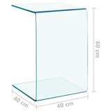 Side Table 40x40x60 cm Tempered Glass 332930