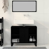 Bathroom Cabinet Black 80 x 33 x 60 cm Engineered Wood 873900