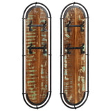 Wall-mounted Coat Racks with 4 Hooks 2 pcs Solid Wood Reclaimed 4013505
