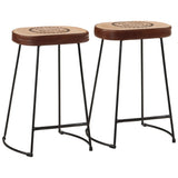 Bar Stools 2 pcs Dark Brown 41x29x62 cm 358926
