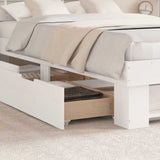 Bed Frame with Headboard White 140 x 190 cm Solid Pine Wood 3382281