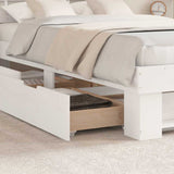 Bed Frame with Headboard White 120 x 190 cm Solid Pine Wood 3382287
