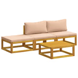 Sofa Set 4 pcs Natural Solid Acacia Wood 3417303