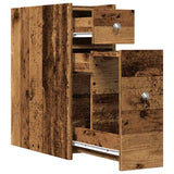 Narrow Bathroom Cupboard with Wheels Old Wood Engineered Wood 855293