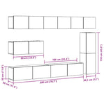 ZNTS 7 Piece TV Cabinet Set Wall-mounted Old Wood Engineered Wood 3329213