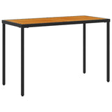 Garden Table Black PE rattan, powder-coated steel, solid acacia wood 365077
