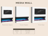 1800W 15-40&degC Adjustable Flame Glass Panel Convector Heater, 152cm T3398P378794