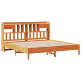 Bookcase Bed without Mattress Wax Brown 200x200 cm Solid Wood Pine 3322899