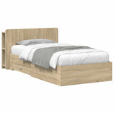 Bed Frame with Storage Sonoma Oak 80 x 200 cm Engineered Wood 3433707