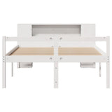 Bookcase Bed without Mattress White 140x190 cm Solid Wood Pine 3321966