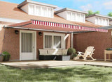 Retractable Awning Red and White 450 x 300 cm 3330917