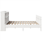 ZNTS Bed Frame without Mattress White 200x200 cm Solid Wood Pine 3323249