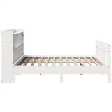 ZNTS Bed Frame without Mattress White 200x200 cm Solid Wood Pine 3323249