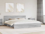 Bed Frame Grey Sonoma 200 x 200 cm Engineered Wood 3408821