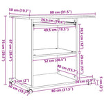 ZNTS Computer Desk Old Wood 80x50x75 cm Engineered Wood 856052