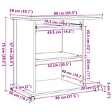 ZNTS Computer Desk Old Wood 80x50x75 cm Engineered Wood 856052