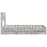 Bed Frame with Storage and Headboard Concrete Grey 90 x 190 cm 3414344