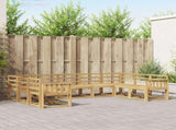 Outdoor Sofa Set 9 pcs White Solid Acacia Wood 3388213