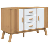 Sideboard OLDEN White and Brown 114x43x73.5cm Solid Wood Pine 358599