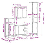 4 Piece Bathroom Furniture Set Grey Sonoma Engineered Wood 3301208