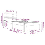 Bed Frame without Mattress Solid Wood 90x200 cm 814739