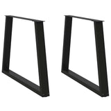 ZNTS Dining Table Legs V-Shape 2 pcs Black 100x cm Steel 4012580