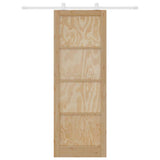 Sliding Door Brown 83 x 232 cm Solid Pine Wood 3333396