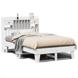 Bed Frame without Mattress White 135x190 cm Solid Wood Pine 3308859