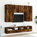 TV Wall Cabinets 2 pcs Smoked Oak 80x30x30 cm Engineered Wood 836877