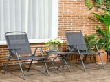 Three-Piece Garden Seat Set, with Glass-Top Table - Dark Grey T3398P328403
